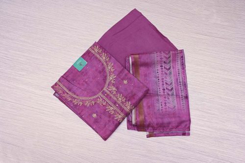 lilac Semi Tissue Tussar Salwar Material-DDA064
