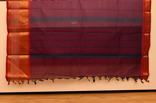 Deep Maroon Pure Chettinad Cotton Saree-DDA060