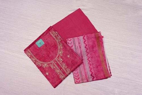 Rani Pink Semi Tissue Tussar Salwar Material-DDA062