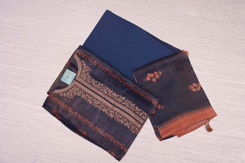 Navy Blue Tissue Salwar Material-DDA067