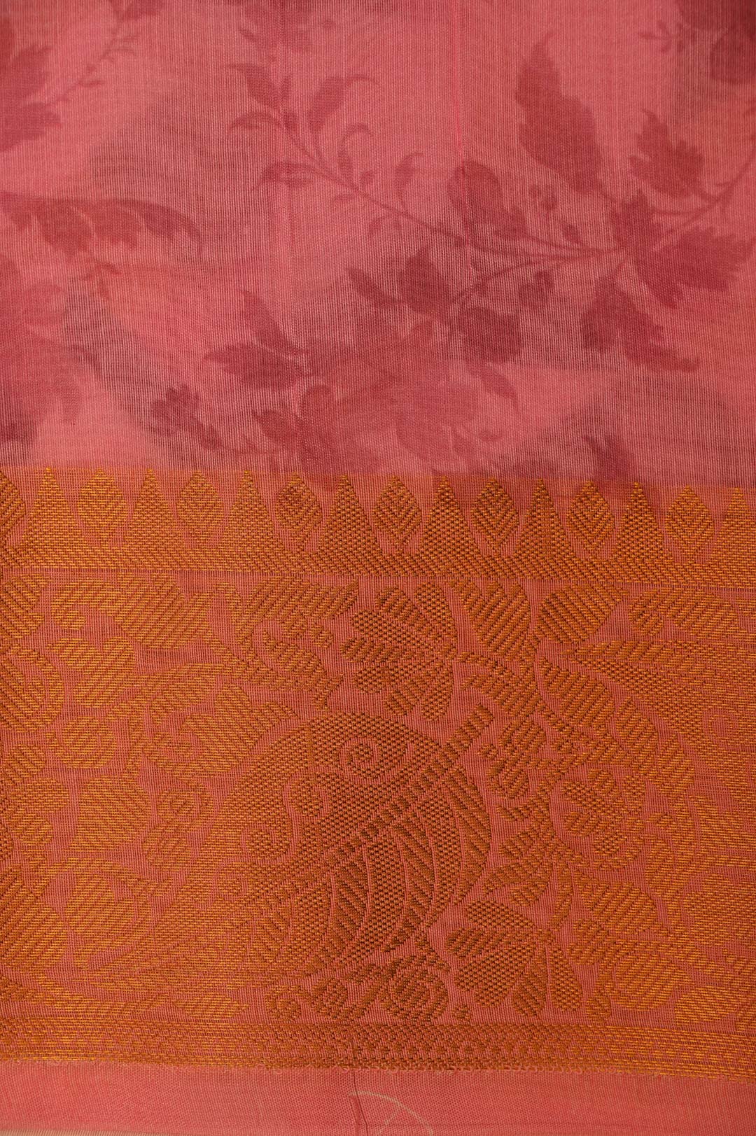 Lite Brown Design Chanderi Cotton Sarees-DDA049 (3) Blush Peach Chanderi Cotton Saree-DDA050