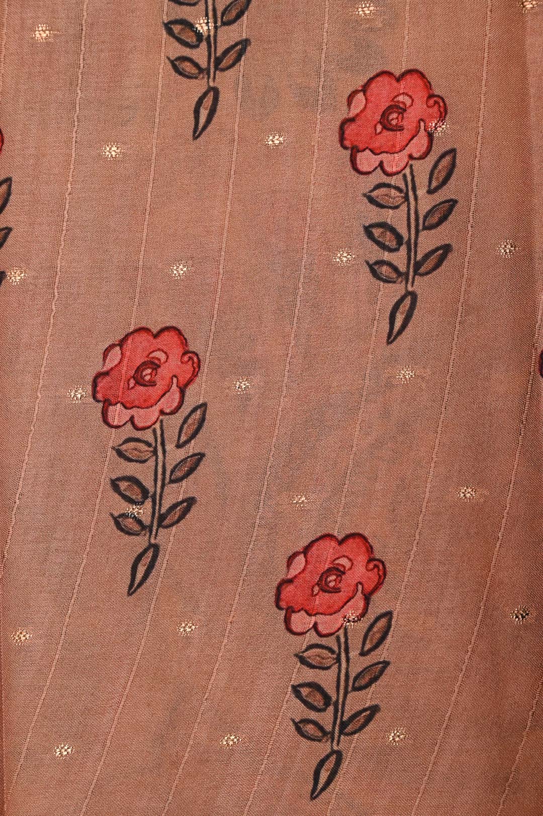 Lotus Design Semi Tussar Sarees-DDA033 Sandal Beige Semi Tussar Saree-DDA037