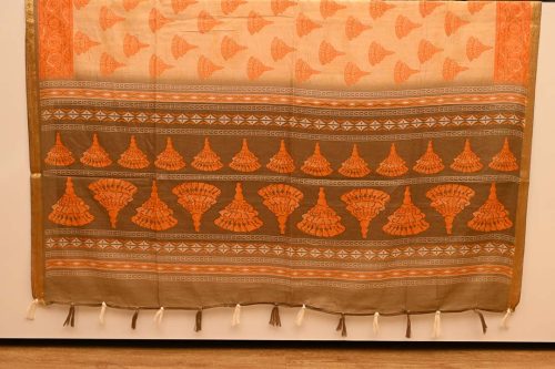 Pure Cotton Sarees DDA0241 Peach Orange Pure Cotton Saree – DDA024