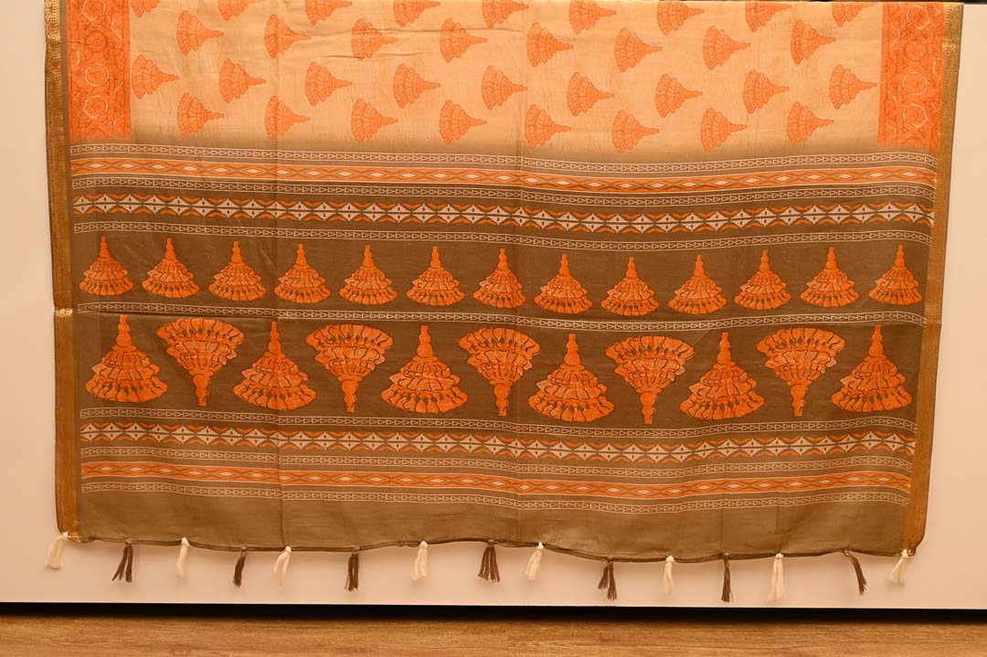 Pure Cotton Sarees DDA0241 Peach Orange Pure Cotton Saree – DDA024