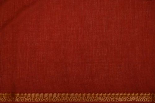 Pure Cotton Sarees-DDA0252 Tomato Red Pure Cotton Saree – DDA025