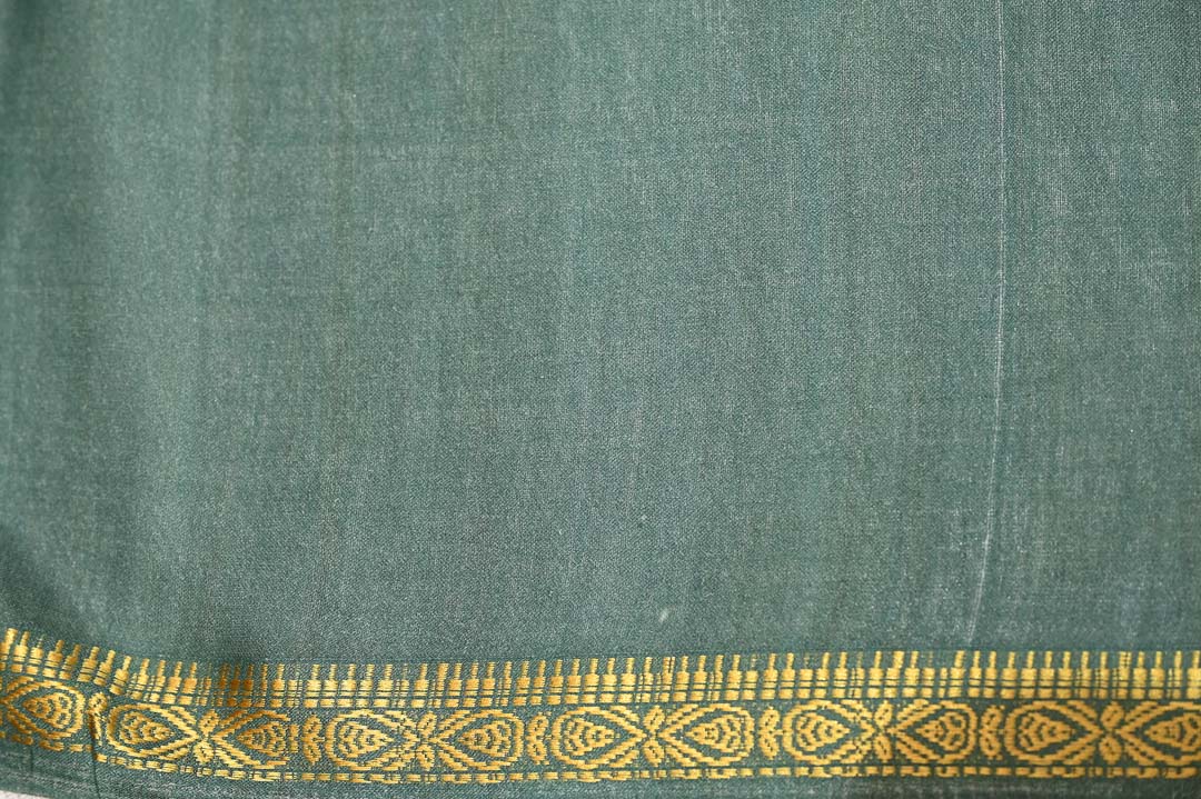 Teal Green Pure Cotton Saree – DDA023