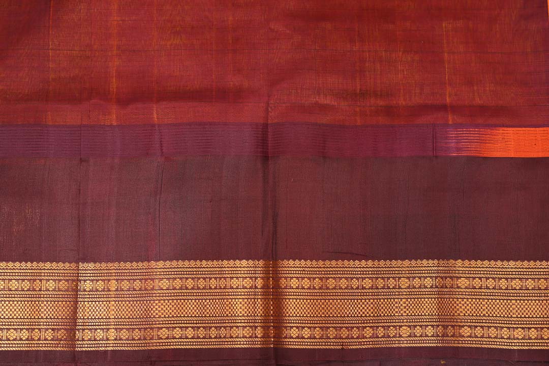 Mambalam Orange with Arakku Border Pure Silk Cotton Saree – DDA017
