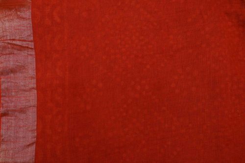 Scarlet Red Linen Saree-DDA040