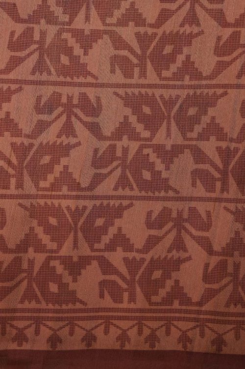 Semi Tussar Sarees2 Wine Maroon Semi Tussar Saree-DDA029