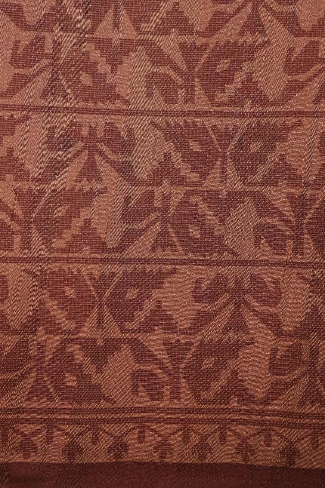 Semi Tussar Sarees2 Wine Maroon Semi Tussar Saree-DDA029