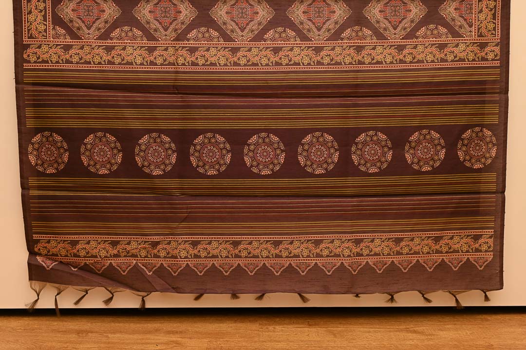 Semi Tussar Sarees33 Coffee Brown Semi Tussar Saree - DDA030